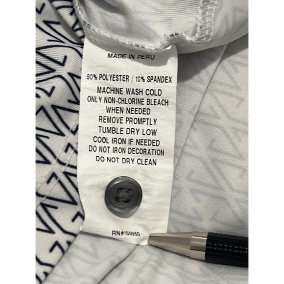 Greyson Polo Shirt Men's XL Blue Geometric All Over Print Stretch Logo Golf - Picture 12 of 12